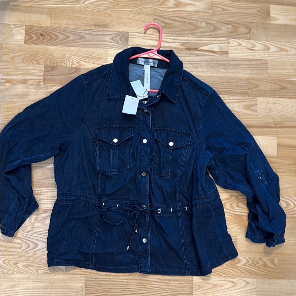 Catherine Malandrino Utility Jacket Blue Relaxed Fit